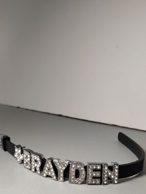 Personalized Black Crystal Name Bracelet - 'BRAYDEN'